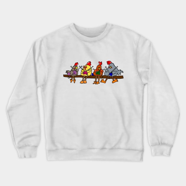 Knitting Chickens Crewneck Sweatshirt by imphavok